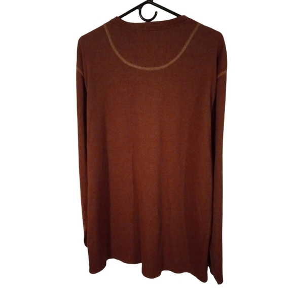 Weatherproof VintageThermal Reddish Brown Henley Style Long Sleeved Shirt XXL - Picture 8 of 10